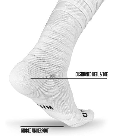 Nxtrnd XTD Scrunch Football Socks - Extra Long Padded Sport Socks for Men & Boys | White, Large - Buy Online on SooperMarket.com