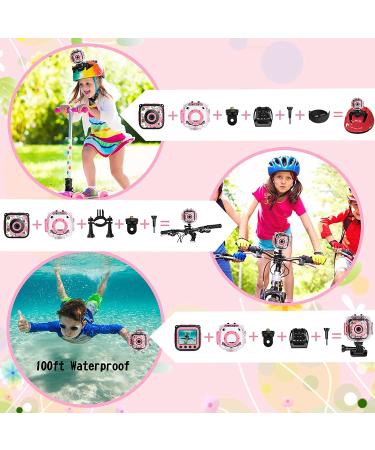 PROGRACE Kids Camera Waterproof Gift Toy - Children Digital Video Camera Underwater Camera for Kids 1080P Camcorder DV Toddler Camera for Girls Birthday Learn Camera Pool Toys Age 3-14 Pink - Buy Online on SooperMarket.com