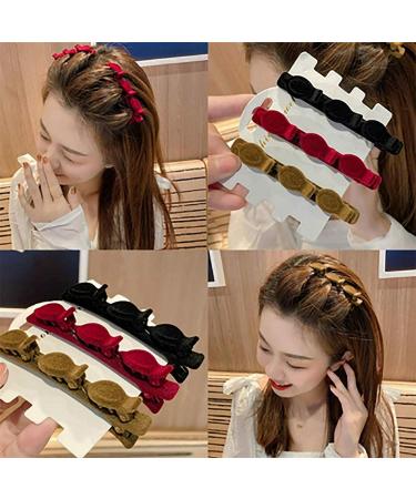 Kolarmo Retro Double-Layered Braided Hair Clips - 3 Pack Hollow Hair Bands for Women & Girls | International Shipping - Buy Online on SooperMarket.com