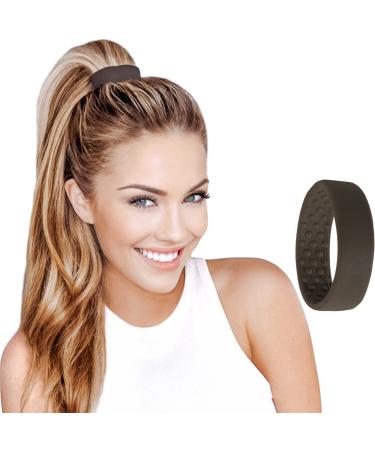 PONY-O Original Patented Cute Hair Accessories for Women - Revolutionary Ponytail Holders Hair Tie Alternative - Dark Brown Hair Ties for Women - Medium Hair Ties for Normal Hair