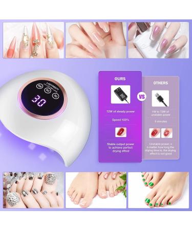 LadyMisty 72W UV LED Nail Lamp Light Dryer | 18 Beads | 3 Timer Setting | LCD Touch Display | Auto Sensor | Professional Nails | White - Buy Online on SooperMarket.com