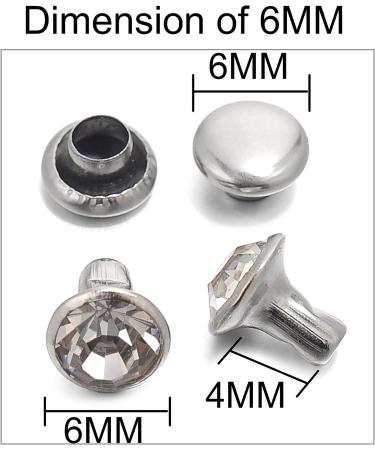 500 Sets Mixed Colors CZ Crystal Rhinestone Studs for Leather Craft DIY - Silver Color Rapid Rivets Spots (Mixed Size) - Buy Online on SooperMarket.com