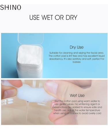 SHINO Natural Square Cotton Pads 100 Ps - Biodegradable Makeup Remover Pads for Sensitive Skin | Beauty, Personal Care, Baby Care & Daily Cosmetics - Buy Online on SooperMarket.com