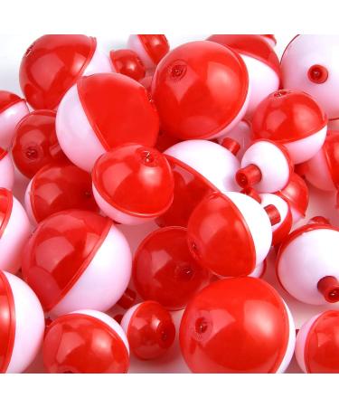 Coopay Fishing Bobbers Floats Set - 30pcs/60pcs Snap on Float Red/White Button Round Buoy Fishing Tackle Accessories 1.5inch - Buy Online on SooperMarket.com