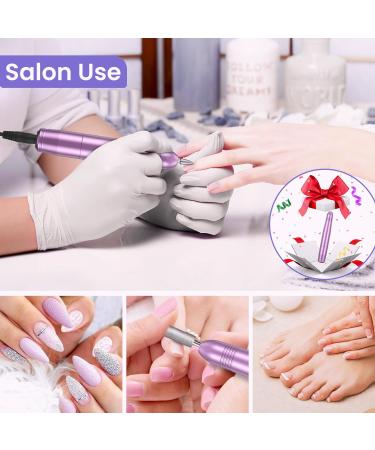 Electric Nail Drill Kit | Professional 20000 RPM E File for Acrylic Nails & Gel | Adjustable Speed Electric Manicure Pedicure Set | Perfect Gift for Beginners & Women - Purple - Buy Online on SooperMarket.com
