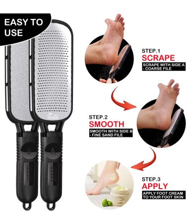 Foot File Callus Remover | Double Sided Scrubber for Dead Skin | Pedicure Tool for Hard Skin, Callus, Plantar Wart, Corn | Skin-Friendly Metal Foot File - Buy Online on SooperMarket.com