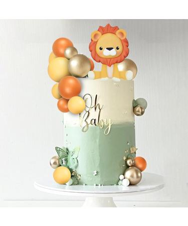 DRWATE Lion Cake Topper with Balls Cake Decorations for Wild Animals Themed Birthday Baby Shower Party Supplies (STYLE 4) - Buy Online on SooperMarket.com