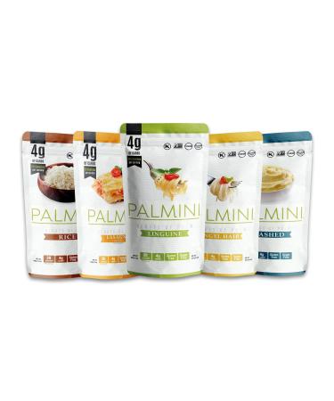 NEW !! Palmini Pouch VARIETY PACK | Linguine | Angel Hair | Lasagna | Rice | Mashed | 4g of Carbs | As Seen On Shark Tank | Gluten Free (12 Ounce) (5)