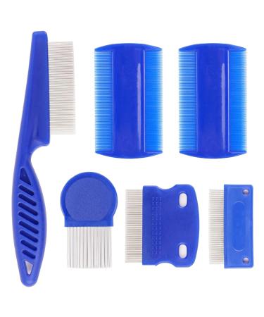 6 PCS Flea Comb for Cats Double Sided Professional Pet Flea Comb Cat Flea Comb with Fine Tooth Float Hair Tear Stain Removal Tool Flea Comb for Dogs for Small Medium & Large Pets