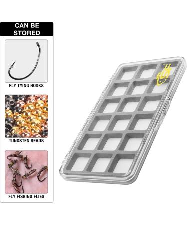 SF Slim Fly Box for Fly Fishing - Super Thin Clear Box with 18 Compartments - Buy Online on SooperMarket.com