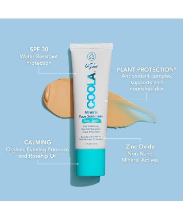 COOLA Organic Mineral Sheer Matte Sunscreen SPF 30 | Dermatologist Tested | Vegan, Gluten & Fragrance Free | 1.7 Fl Oz 2022 Version - Buy Online on SooperMarket.com