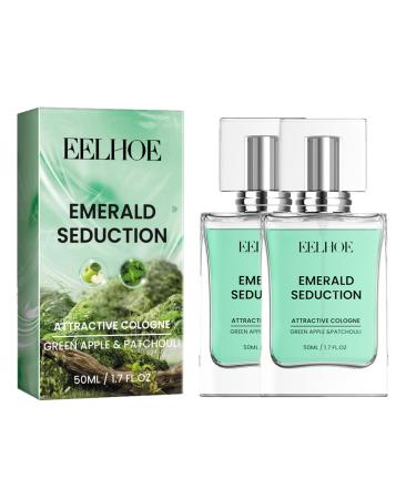 Pheromone Cologne for Men-Charm Cologne for Men - Hypnosis Cologne Fragrances for Men Cologne for Men to Attract Woman Eau de Toilette Enhanced Fragrances Perfume-50ML (EMERALD SEDUCTION-2 Pack)