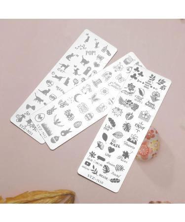 13-Piece Nail Art Punching Panels & Scrapers - Flower & Animal Patterns for Professional DIY Manicure | International Shipping - Buy Online on SooperMarket.com