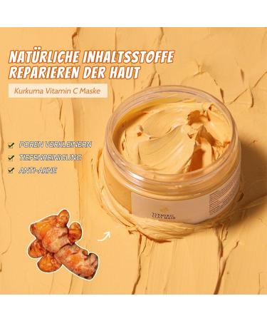 Face Mask - Turmeric Vitamin C Mask - Clay Mask Face for Cleanses Acne and Dark Spots Pores Reducing Face Masks Beauty 120 g - Buy Online on SooperMarket.com