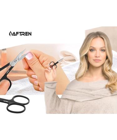 AFTREN Curved Nail Scissors Cuticle Scissors Nails Toenails Brand Quality Extra Fine Sharp for Women Men 4 inch Black - Buy Online on SooperMarket.com