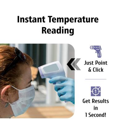Digital Infrared Forehead Thermometer - No Contact, Fast Readings, Fever Indicators, Memory Function - Babies & Adults - Buy Online on SooperMarket.com