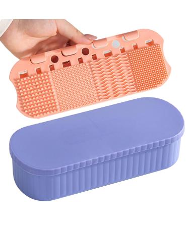 3-in-1 Makeup Brush Cleaner & Organizer with Cleaning Mat | Portable 8.7x3.5x2.2 inch Cosmetic Brush Holder for Effortless Cleaning & Drying - Buy Online on SooperMarket.com