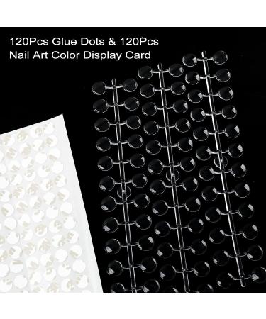 Heemeei 120 Pcs Clear Round False Nail Display Tips with Adhesive Sticker - Nail Art Color Chart Swatch Sticks for Training and Practicing - Buy Online on SooperMarket.com