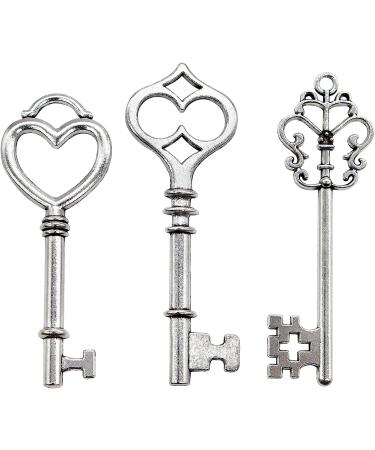 30PCS Antique Skeleton Keys Vintage Steampunk Juliet Collection - Silver - Buy Online on SooperMarket.com