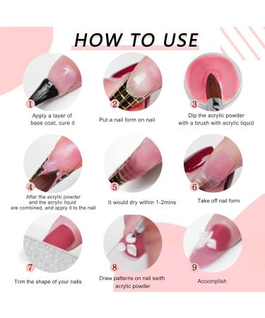 28g/box Acrylic Nail Powder Set for Nail Extension - Professional White Clear Black Nude Colors - HJ-NAP017 (No.5) - Buy Online on SooperMarket.com