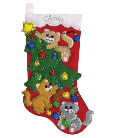 Tobin Decorating Kittens Felt Stocking Kit  Multi
