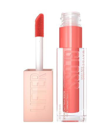 Maybelline New York shiny lip gloss for full -looking lips moisturizing with hyaluronic acid lifter gloss candy drop color: No. 022 peach ring (orange) 1 x 5.4 ml 022 peach ring 5.4 ml (1 Pack)