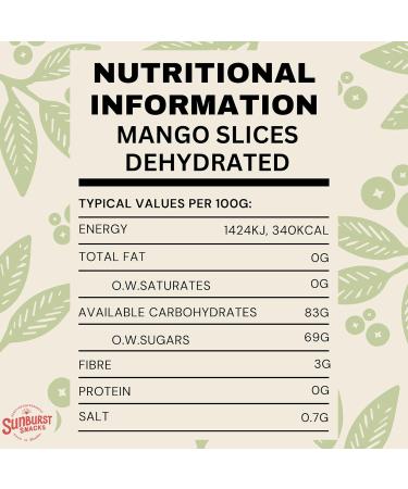Sunburst Snacks Dried Mango Strips - Natural Fruit Slices, 1KG - Gluten Free, No Added Sugar, No Artificial Flavours - Buy Online on SooperMarket.com