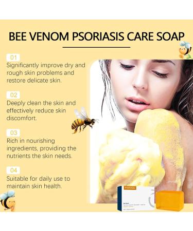 Bee Venom Soap Bee Venom Moisturing Soap Bars - Natural Soap Bar with Shea Butter & Argan Oil Bee Venom Psoriasis Soap Organic Soap - Body Soap Bars Shower Soap - Deep Cleanse Bar Soap for Skin - Buy Online on SooperMarket.com