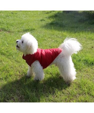 Warm Fleece Lined Dog Jacket - Windproof & Soft Winter Vest for XS Dogs (Red) - Joydaog - Buy Online on SooperMarket.com
