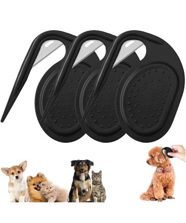 3 pieces Knitting Comb Pet Delimitation Movement Cat knot comb for cats grooming knife pet hair removal care brush de knot comb for dogs for removing matted hair (black)