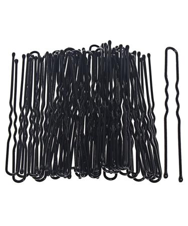 nuoshen ofoen 50 Pieces Long Hair Pins Bun Pins Styling Bobby Hair Slides Grips Clips Black