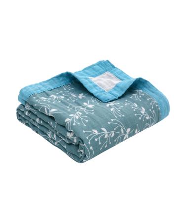 amo nenes Baby Swaddle Blanket Muslin Cloth Large 110 x 150 cm Soft Breathable Muslin Blanket 100% Bamboo Cotton Swaddle Wrap for Boys and Girls Newborns Double Layer Green Double Layer Green