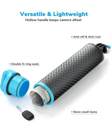 Sametop Floating Hand Grip for GoPro & Action Cameras - Waterproof Handle in Blue - Buy Online on SooperMarket.com