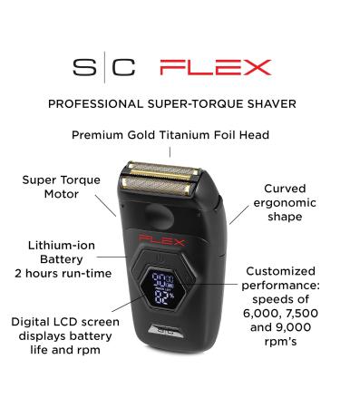 StyleCraft Flex Foil Shaver - Professional Super-Torque Motor Digital LCD Micro-Trimmer Blade | Global Shipping Available - Buy Online on SooperMarket.com