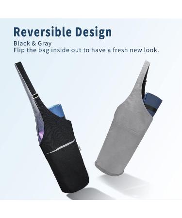 Pacearth Large Yoga Mat Bag - 40 x 15 Reversible Two-Tone Tote for Most Size Mats, Black - Buy Online on SooperMarket.com