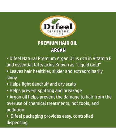 Difeel Premium Natural Hair Oil with Argan Oil 7.1 oz (3-Pack) - Buy Online on SooperMarket.com