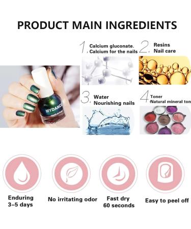 Chameleon Nail Polish - Holographic Glitter Nail Polish - Shimmer Chrome Nail Art Varnish - Quick Dry Nail Varnish - Long-lasting Nail Polish for Manicure DIY at Home - No Need Baking green - Buy Online on SooperMarket.com