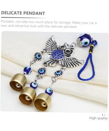 OSALADI Turkish Eye Wall Hanging 3 pcs Delicate Owl Bell Pendant Creative Wall Ornament Unique Home Pendant Bluex3pcs 25x6.8cmx3pcs - Buy Online on SooperMarket.com