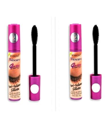 2 PROSA EYELASH MASCARA SILICON MAXI-VOLUMEN 4 en 1
