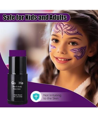 Go Ho Purple Face Paint Stick 1.06 Oz - Washable Non-Toxic Body Paint for Adults & Kids - Full-Coverage Makeup for Theater, Halloween, SFX & Cosplay - Buy Online on SooperMarket.com