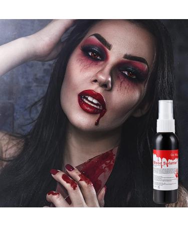 Go Ho 1oz Fake Blood Spray for Halloween Costume Makeup | Washable Eye Blood Drops, Blood Splatter for Clothes | Zombie, Vampire, Monster Cosplay - Buy Online on SooperMarket.com