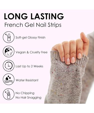 20Pcs Nail Wrap Semi Cured Gel Nails Strip Full Wraps Gel Nail Stickers Self-Adhesive Gel Nail Wrap Stickers Decals - UV/LED Lamp Required Blush Gradient - Buy Online on SooperMarket.com