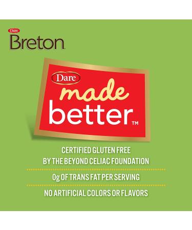 Dare Breton Gluten Free Herb & Garlic Crackers, 4.76 oz Box (Pack of 6) - Healthy Snacks, No Artificial Colors or Flavors. Tapioca & Green Lentil Flour - Buy Online on SooperMarket.com