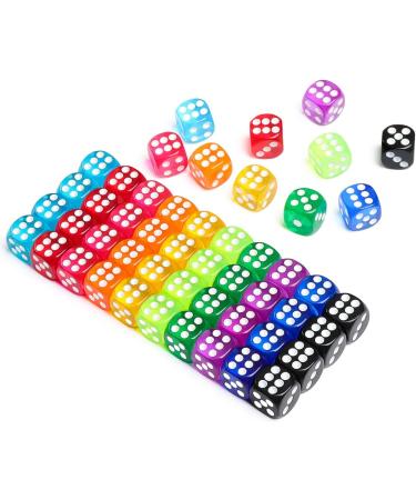 50 Pieces 14mm Colored 6 Sided Dice for Board Games and Math Learning - Bulk Dice for Classroom - Buy Online on SooperMarket.com