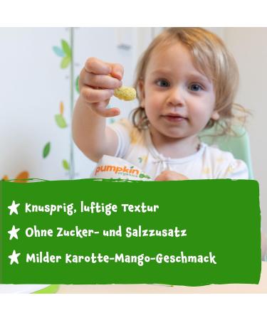 Buy Pumpkin Organics Children s Snack - Bio Multi-Grain Carrot & Mango (8-Pack) | Allergen-Free Gluten-Free Baby Snacks for Kids 12+ Months - Buy Online on SooperMarket.com