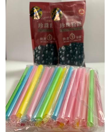 BOBA Black Tapioca Pearl Bubble Tea 2 Pack + 50 BOBA Straws - 8.8 OZ - Variety Color - Buy Online on SooperMarket.com