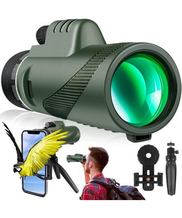 12x50 Monoculars for Adults High Powered, Monocular Telescope with Smartphone Adapter, HD Monocular Scope for Bird Watching, Hunting, Hiking & Travel