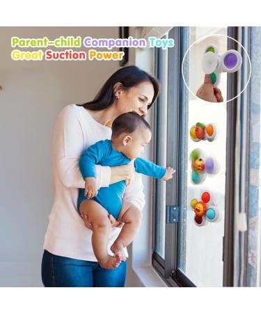 AIUOKYA 6 PCS Suction Cup Spinner Toys | Simple Dimple Suction Toy for Kids | Silicone Bubbles | Bath & Window Play | Baby Toys 1+ Years - Buy Online on SooperMarket.com