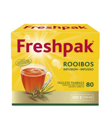 Freshpak Rooibos Tea | 80 Tagless Teabags | Natural Premium Rooibos | Naturally Caffeine Free | Keto Friendly | Rooibos From South Africa | Non GMO