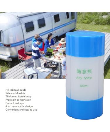 Verdant Touch Toiletries Bottle 4 in 1 Travel Bottle Leak Proof Pre Printed Refillable Toiletries Container for Shampoo Lotion 60ml Blue - Buy Online on SooperMarket.com